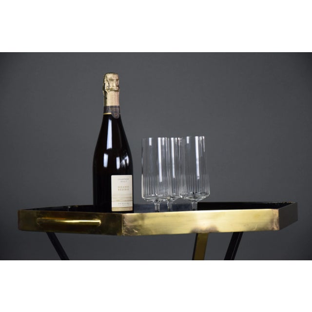 Mid-Century Modern Italian Bar Trolley in Brass and Glass, 1960 For Sale - Image 3 of 10