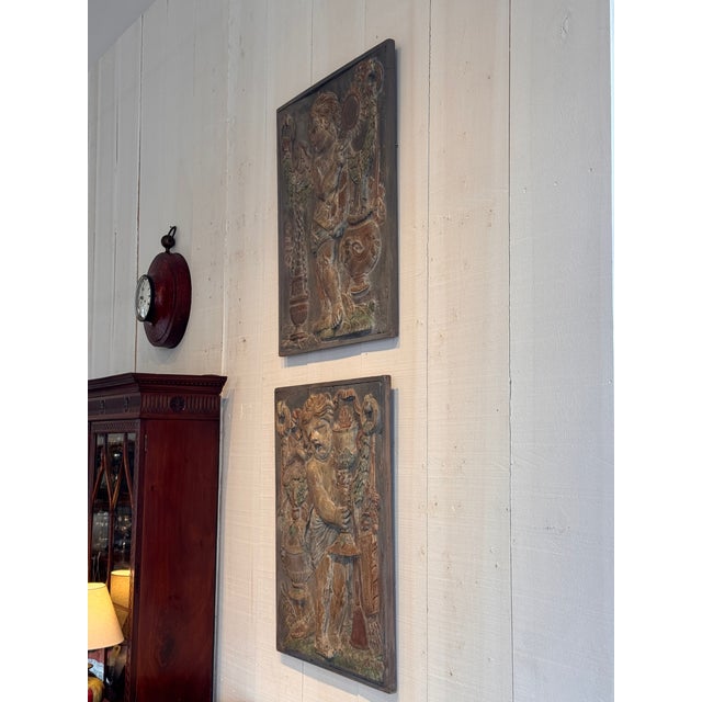 Tan Pair 19th Century Carved Relief Panels For Sale - Image 8 of 14