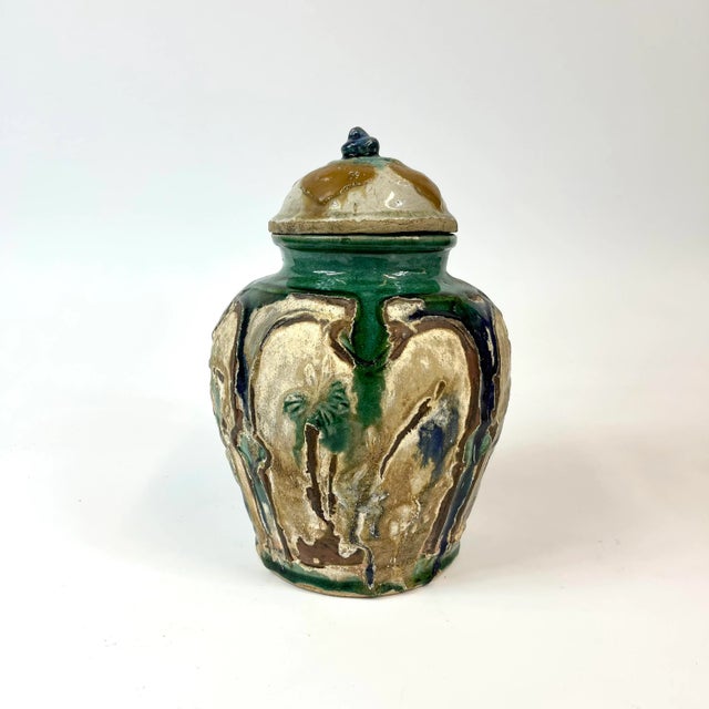 17th Century Chinese Tricolored Ginger Jar With Palm Trees For Sale - Image 10 of 10
