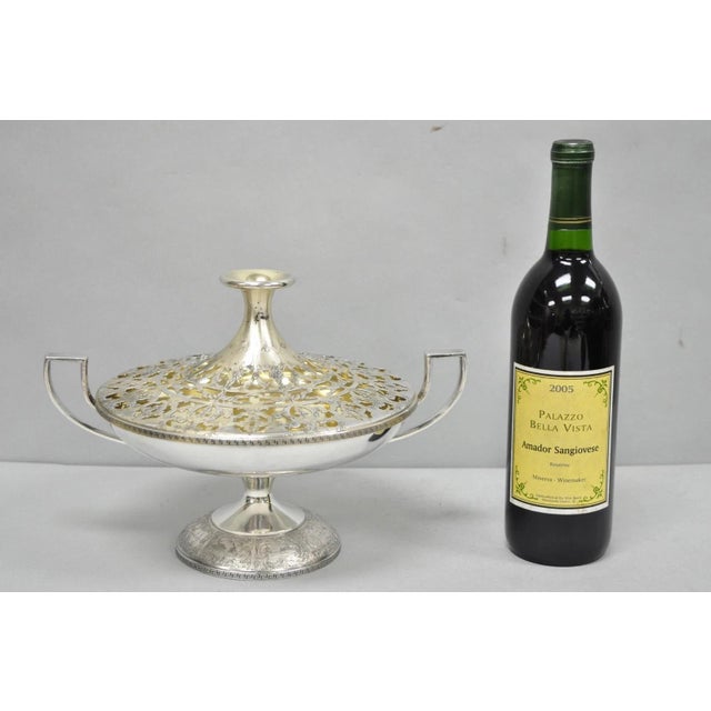 Vintage Victorian Silver Plated Flower Frog Flower Arranger Vase w/ Pedestal Base. Circa Early 20th Century. Measurements:...