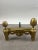Brass Vintage French Louis XVI Brass Andirons With Acorn Finials & Swag Detail, a Pair For Sale - Image 8 of 9