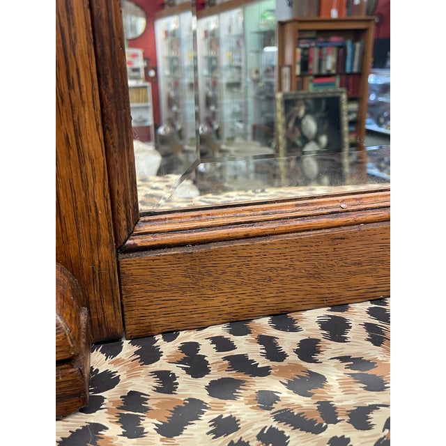 Late 1800s Renaissance Revival Solid Oak Mirrored Back Bar With Columns & Pabst Blue Ribbon Inscriptions For Sale - Image 11 of 13