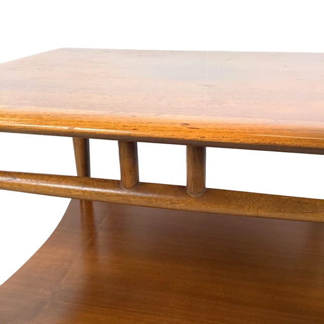 Vintage Lane Acclaim Two-Tier End Table by Andre Bus | Walnut & Oak Dovetail Inlay For Sale - Image 9 of 18