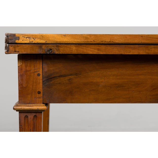 Mid 19th Century 19th Century French Neoclassical Louis XVI Walnut Extendable Dining Table For Sale - Image 5 of 18