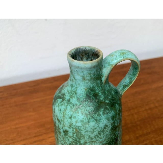 Mid-Century East German GDR Minimalist Studio Pottery Carafe Vase by Kerstin & Ralf Unterstab for Kunsttöpferei Unterstab...