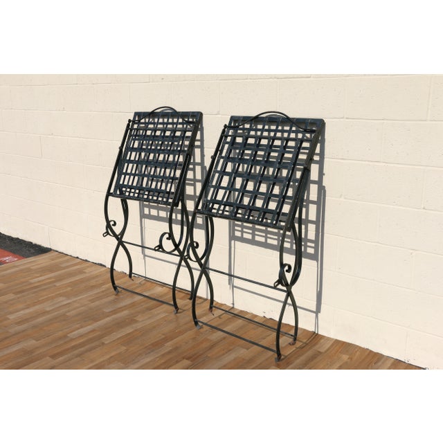 Vintage Pair of French Wrought Iron Folding Patio Chairs by Hervé Baume | Outdoor Armchairs | France 1970s For Sale - Image 18 of 18