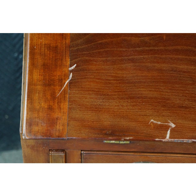 Antique American Federal Hepplewhite Mahogany Slant Drop Front Secretary Desk For Sale - Image 17 of 18