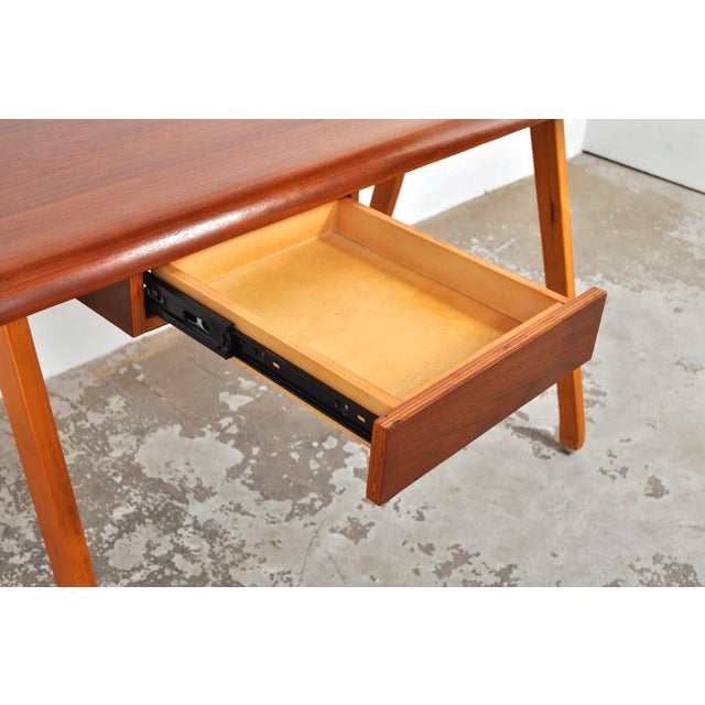 Vintage Teak Bent Desk, 1980s For Sale - Image 13 of 16
