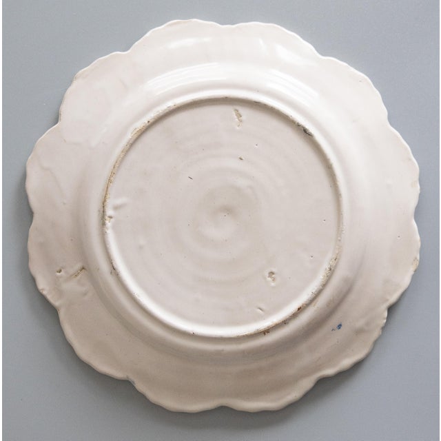 Ceramic 19th Century French Faience Quimper Couple Scalloped Plate For Sale - Image 7 of 8