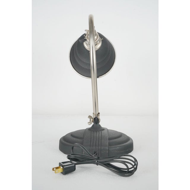 Black Mid 20th Century Restored Art Deco Industrial Articulating Desk Lamp For Sale - Image 8 of 13