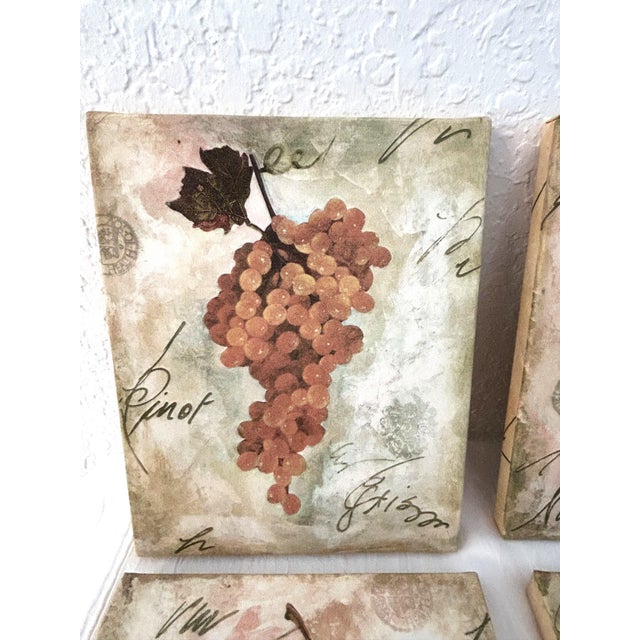 French Country Vintage Vineyard Grape Canvas Prints, Set of 4 For Sale - Image 3 of 7