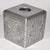 Late 20th Century Luxury Silver Colette New York Home Décor Engraved Paper Tissue Box Cover For Sale - Image 5 of 14