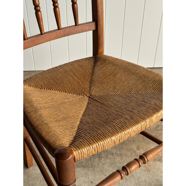 Vintage Maple Dining Chairs With Hand-Woven Rush Seats, Set of Six For Sale - Image 15 of 18