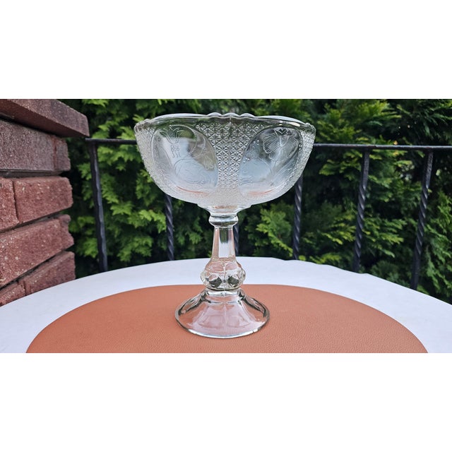 Glass Serving Platter with Medallions Pattern from Ząbkowice Glassworks, 1970s For Sale - Image 9 of 9