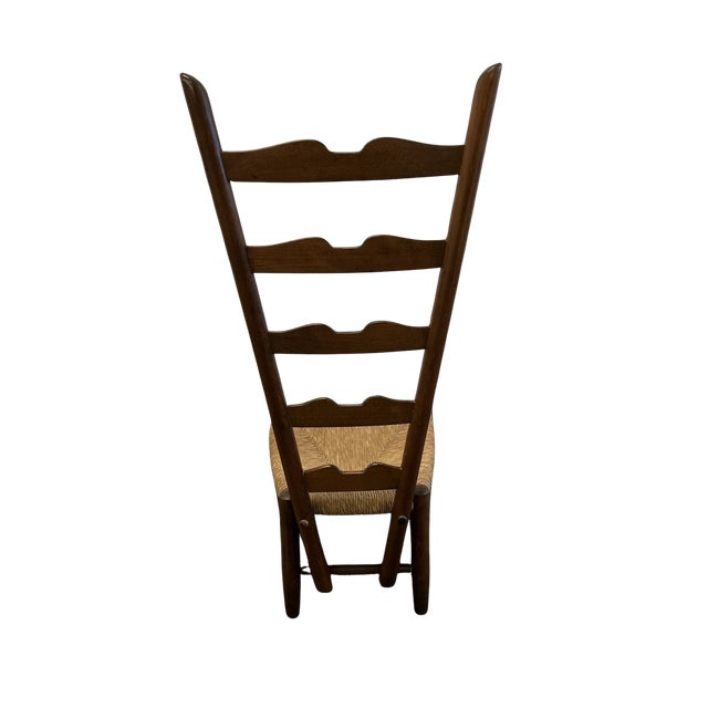 Gio Ponti Vintage Rustic & Stylish Italian “Fireside” Ladder Back Side Chair Attributed to Gio Ponti for Casa E Giardino For Sale - Image 4 of 13