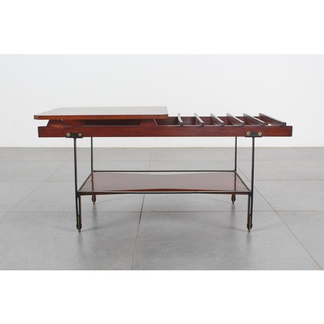 1960s Mid-Century Iron and Teak Coffee Table from Home Torino, 1960s For Sale - Image 5 of 18