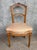 Pair Antique Hand Carved French Side Chairs With Fortuny Style Upholstered Seats For Sale - Image 4 of 7