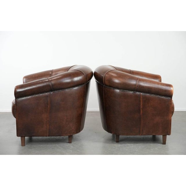 Club Chairs in Sheepskin Leather, Set of 2 For Sale - Image 4 of 16
