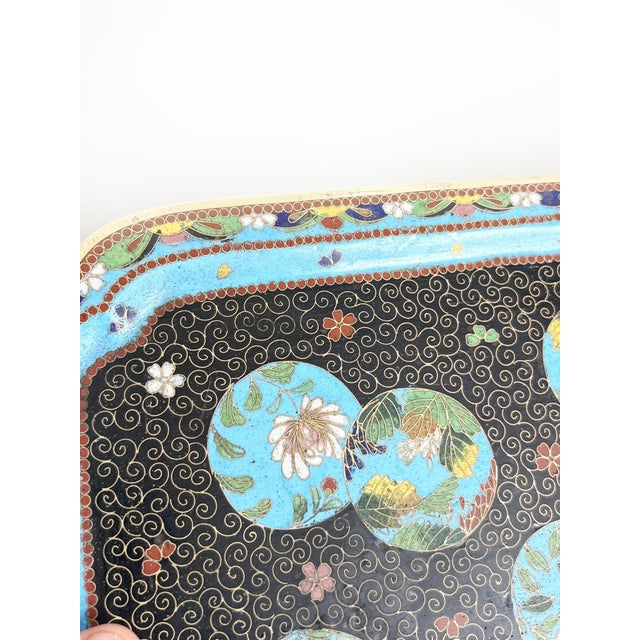 Small Cloisonné Tray with Boxes, China, 19th Century, Set of 3 For Sale - Image 11 of 16