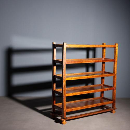 Brown Bookshelf in Cherry-Stained Poplar and Fir For Sale - Image 8 of 8