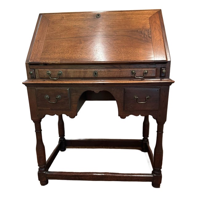 Early American Pennsylvania Walnut Slant Front Desk on Stand C 1720-1750 For Sale
