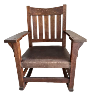 1910s G. Stickley v-Back Rocking Chair