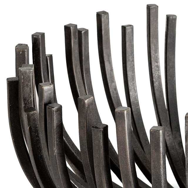 Regina Andrew Modern Webbed Bowl Circle Blackened Iron For Sale In Detroit - Image 6 of 7