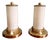Mid-Century Modern Bedside Lamps in Brass and Cream Opaline Glass, 1950, Set of 2 For Sale