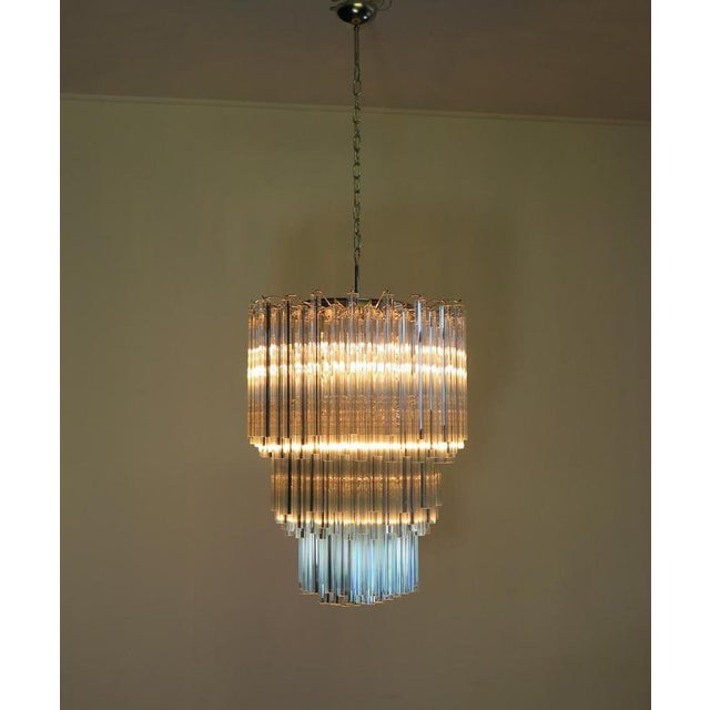 Italian Triedri Murano Glass Chandeliers, Set of 2 For Sale - Image 6 of 17