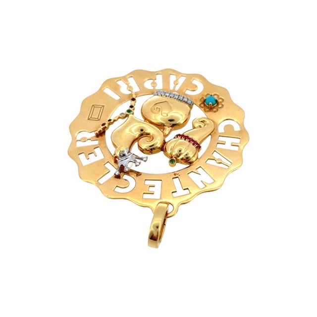Chantecler Capri 18k Large Logo Rooster Charm For Sale - Image 4 of 11