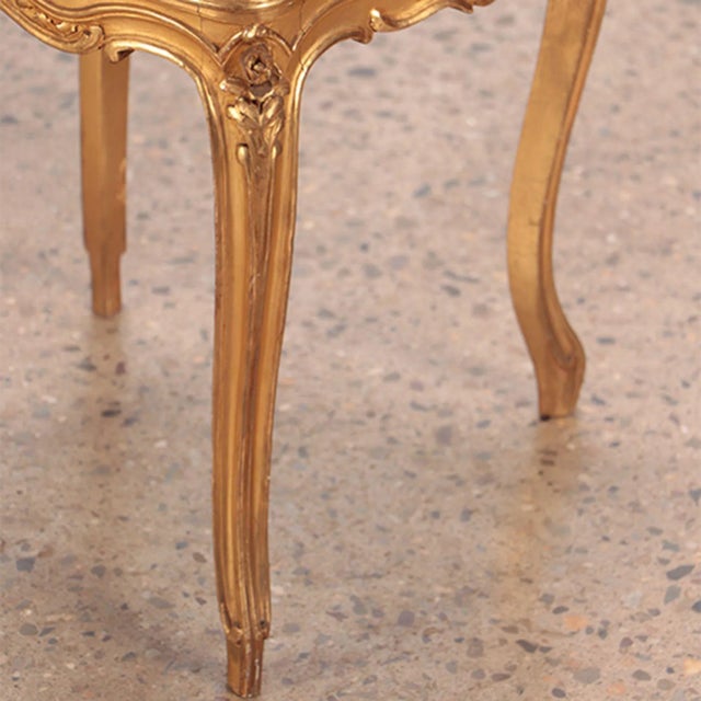 Pair of Giltwood and Carved French Louis XV Style Side Chairs. Circa 1900 For Sale - Image 11 of 13