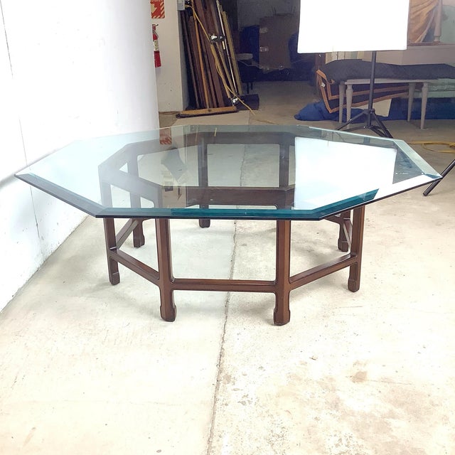 Mid 20th Century Sculptural Modern Octagonal Vintage Coffee Table- Ming Style For Sale - Image 5 of 12