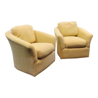 Jessica Charles Swivel Club Chairs - a Pair For Sale