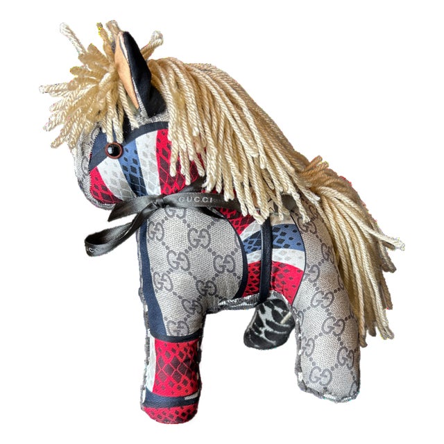 Gucci Gg Vintage Silk Scarf Noble Pony For Sale