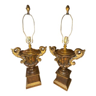 Mid 20th Century NeoClassical Trophy Urn Table Lamps - a Pair For Sale