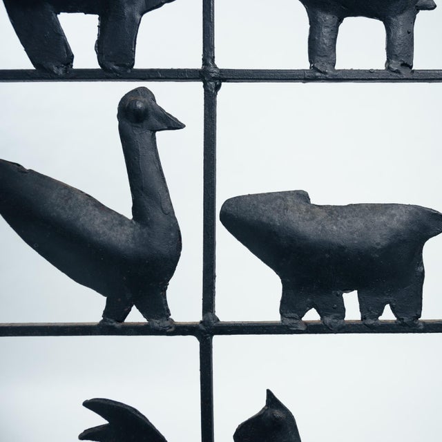 Wrought Iron Room Divider with Animal Motifs by Jean Touret, 1950s For Sale - Image 7 of 12
