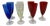 Mid-Century Baccarat Multi-Color Crystal Wine Glasses with Twisted Stems, France, 1960s, Set of 7 For Sale