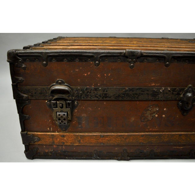 William Bal 61 Xl Luggage Suitcase Steamer Trunk Wood Slat Chest