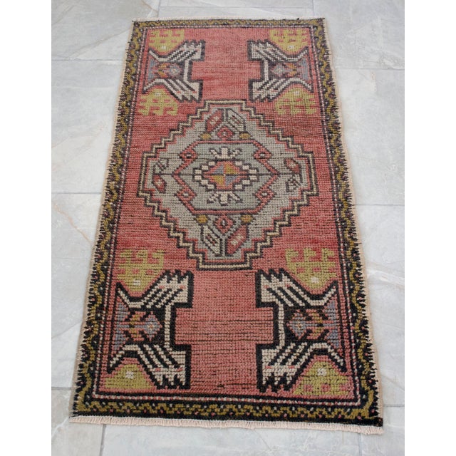 1970s Small Rug, Entryway Rug, Bath Mat, Kitchen Decor, Turkish Rug, Doormat 1'8" X 3'3" For Sale - Image 14 of 14