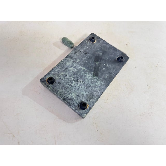 Italian Dark Green Verdi Marble Butter Cutting Board, 20th Century For Sale - Image 4 of 5