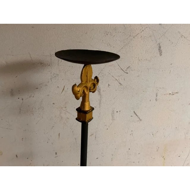 Gilt Iron Candleholders, France, 1970s, Set of 2 For Sale - Image 11 of 12