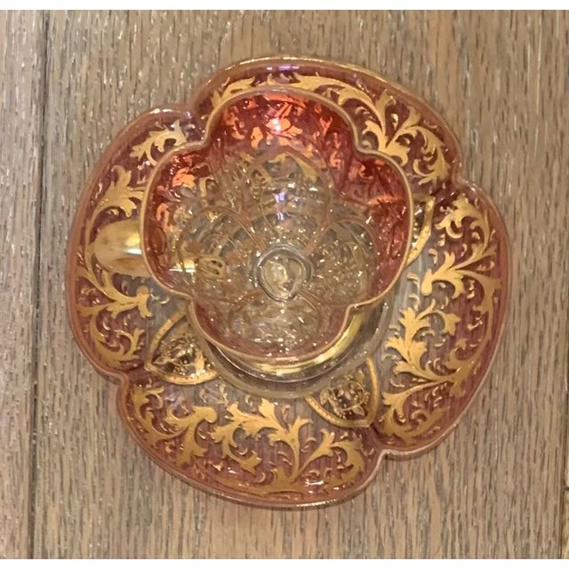 Vintage Eastern European Ombre Glass Cup and Saucer Set- 2 Pieces For Sale - Image 4 of 10