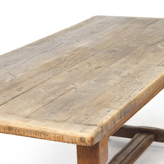 1920s Large Farmhouse Rustic Country Dining Table in Oak For Sale - Image 5 of 12