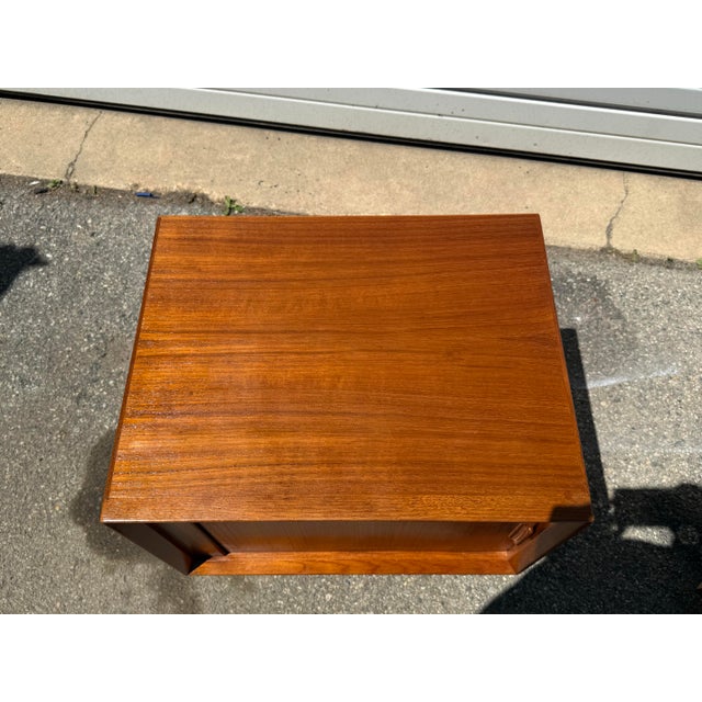 Pair of Danish Modern Sven Age Madsen Tambour Door Teak Nightstands For Sale - Image 9 of 12
