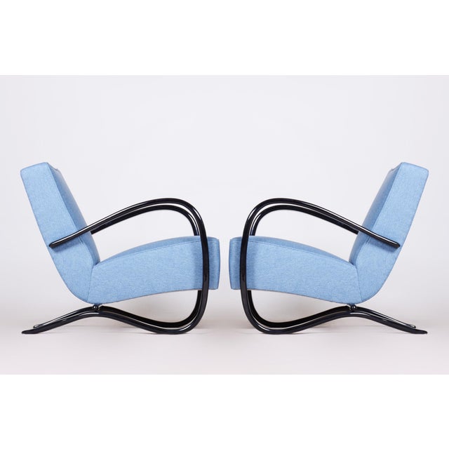 Art Deco Czechoslovakian Lounge Chairs in Beech by Jindřich Halabala for Up Závody, 1930s, Set of 2 For Sale - Image 4 of 18