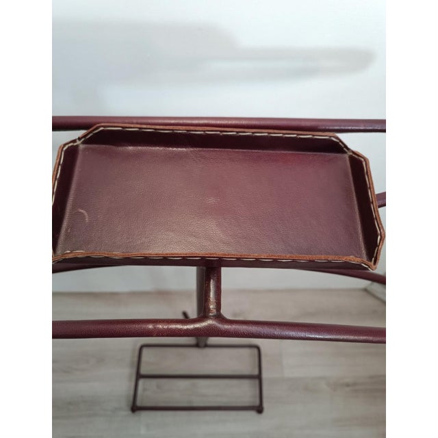 1950s Leather Sheathed Bedroom Valet attributed to Jacques Adnet, 1950s For Sale - Image 5 of 14