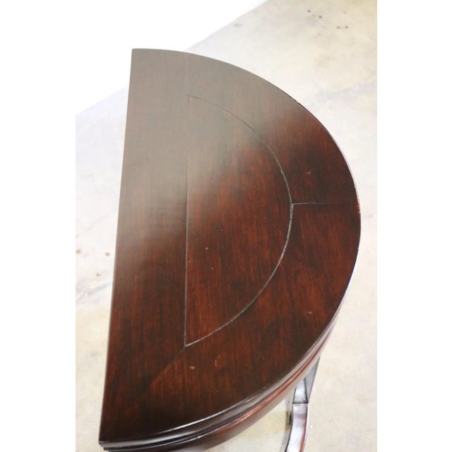 Wood 18th Century Chinese Walnut Demi Lune For Sale - Image 7 of 8