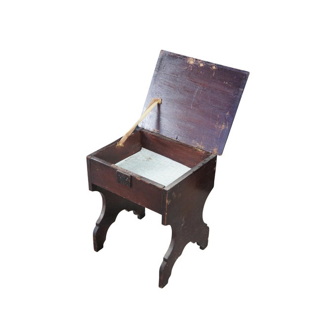 Victorian Antique Mahogany Slipper Storage Bench Trunk Footstool Ottoman Rest For Sale - Image 3 of 12