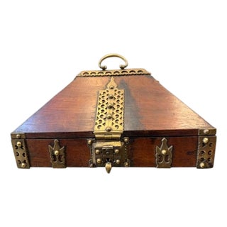 18th Century Brass Mounted and Lacquered “Marriage” Dowry Box. For Sale