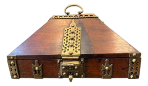 18th Century Brass Mounted and Lacquered “Marriage” Dowry Box.